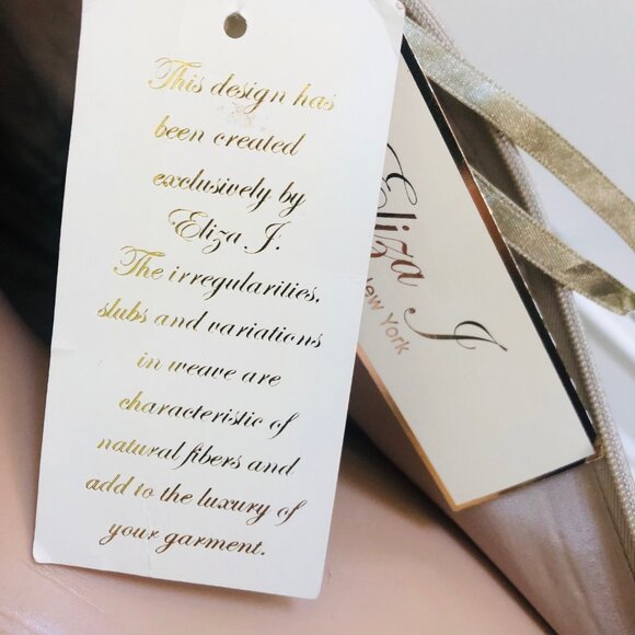 ELIZA J Empire Waist Pale Champagne Gold Color Sleeveless Dress Sz 4 NEW - Picture 6 of 6